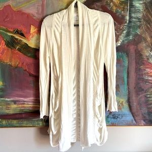 Ivory Lightweight Linen Blend Cardigan